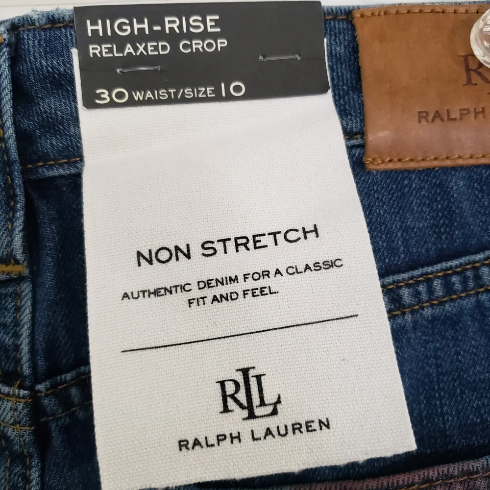Lauren Ralph Lauren Womens Atlas Wash Jeans‎ SZ 10 Relaxed Crop Painted G…